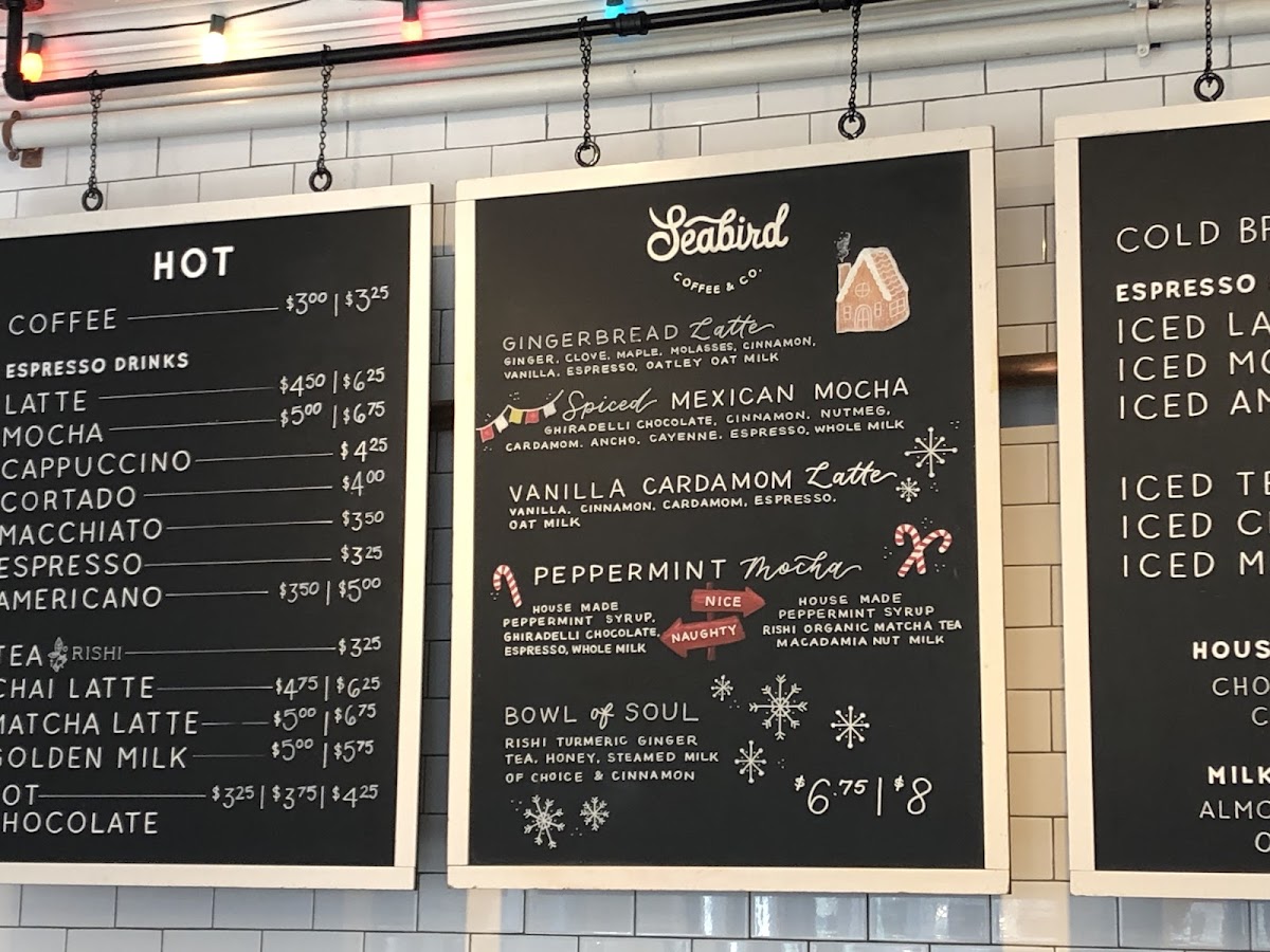 Menu - Seabird Coffee & Co. photo 2
